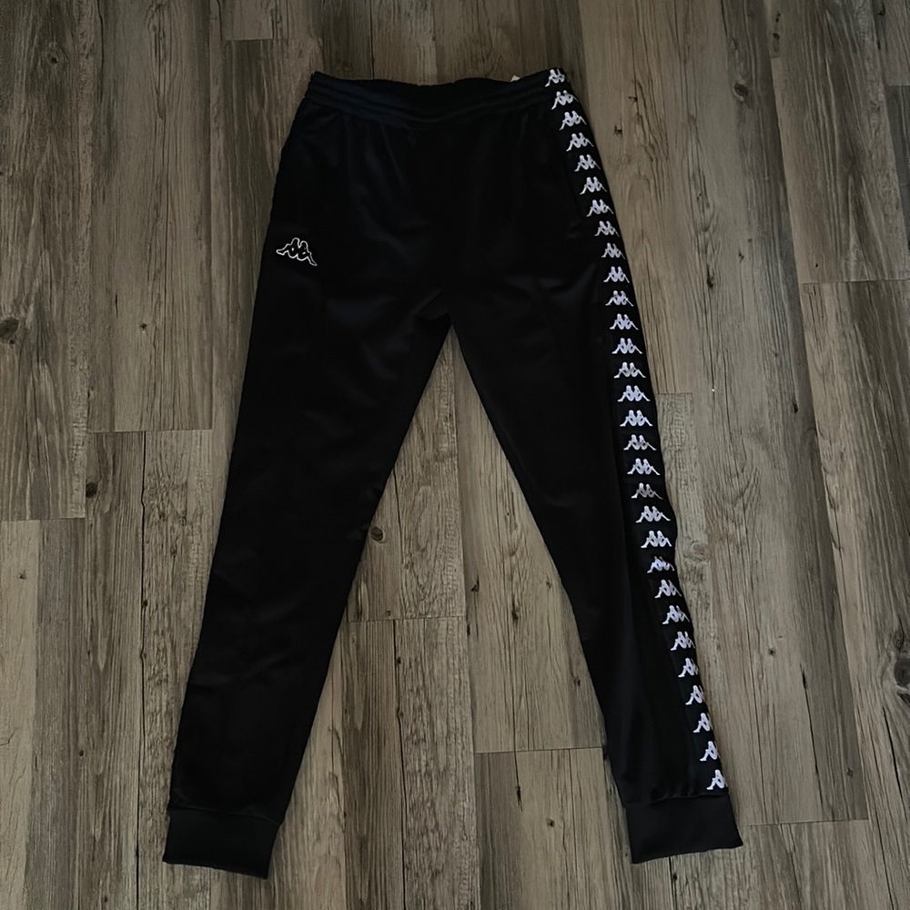 Kappa pants black and white size medium jogger